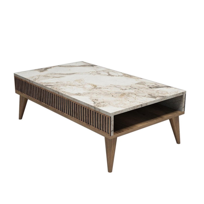 Hanah Home Mesa de centro Milan - Nogal y Blanco